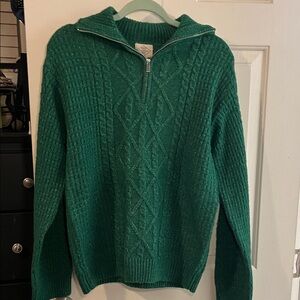 New St. John's Bay Emerald Zip-Up Sweater women’s size medium